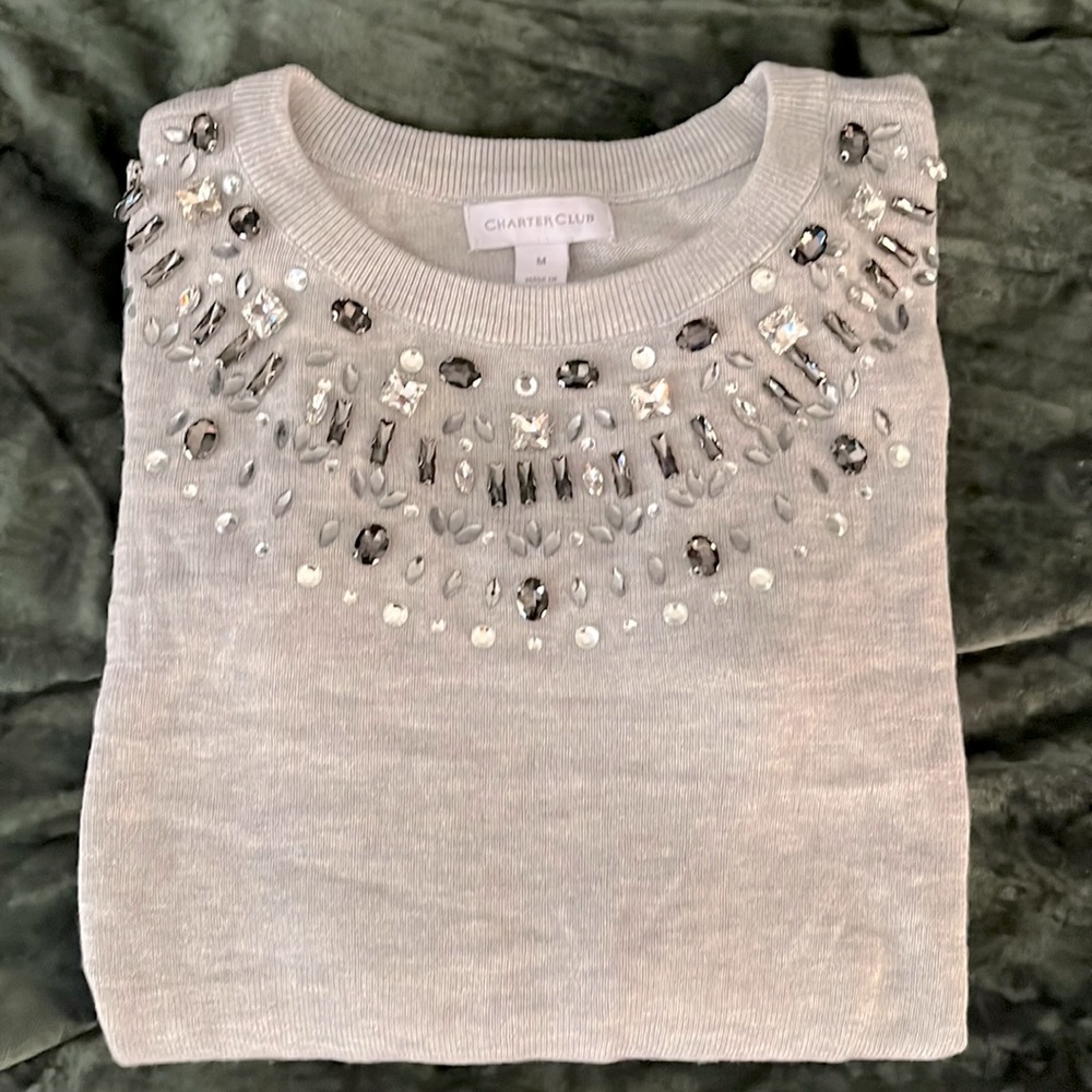Charter club grey sweater. Half sleeve